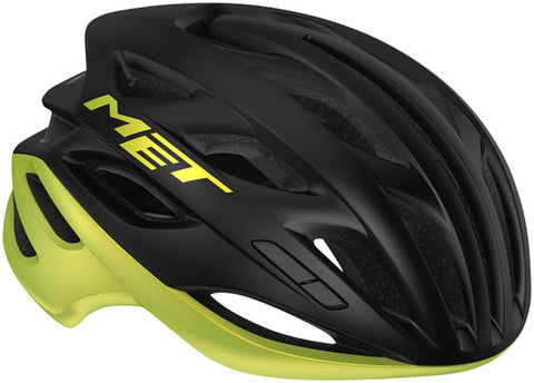 MET Estro MIPS Helmet - Black/Lime Yellow Metallic, Glossy, Medium