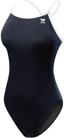 TYR Hexa Diamondfit Women's Swimsuit: Black/White 38