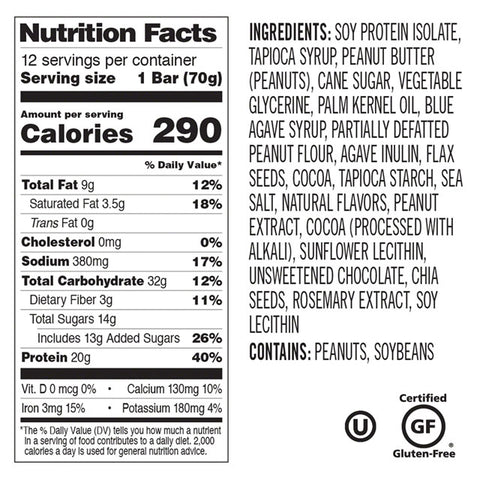 ProBar Protein Bar - Peanut Butter Chocolate, Box of 12