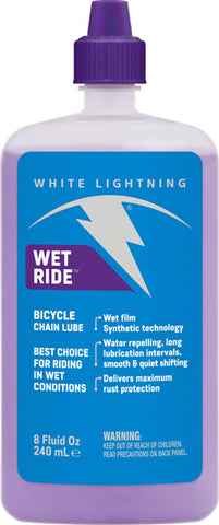 White Lightning Wet Ride Bike Chain Lube - 8 fl oz, Drip