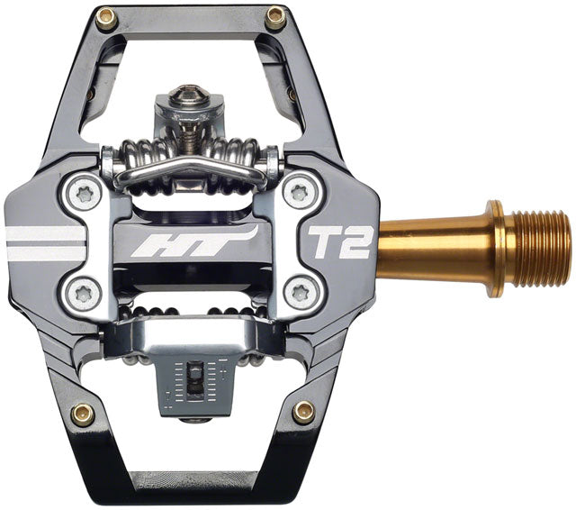 HT Components T2T Pedals - Dual Sided Clipless with Platform, Aluminum, 9/16