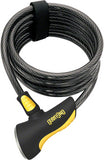 OnGuard Doberman Cable Lock with Key: 6' x 10mm, Gray/Black/Yellow