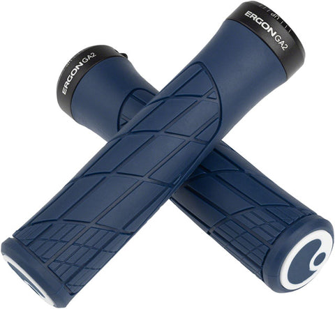 Ergon GA2 Grips - Nightride Blue, Lock-On