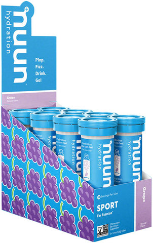 Nuun Sport Hydration Tablets: Grape, Box of 8 Tubes