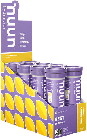 Nuun Rest Hydration Tablets: Lemon Chamomile, Box of 8 Tubes