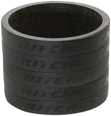 Ritchey WCS Carbon Headset Spacers 1-1/8, 5mm, Black, 5-pack