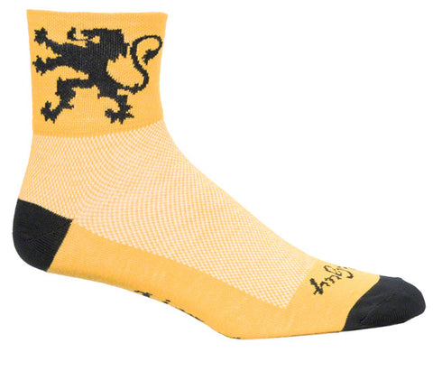 SockGuy Classic Lion of Flanders Socks - 3 inch, Yellow, Large/X-Large