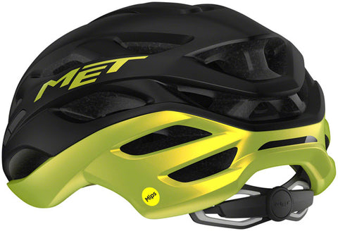 MET Estro MIPS Helmet - Black/Lime Yellow Metallic, Glossy, Small