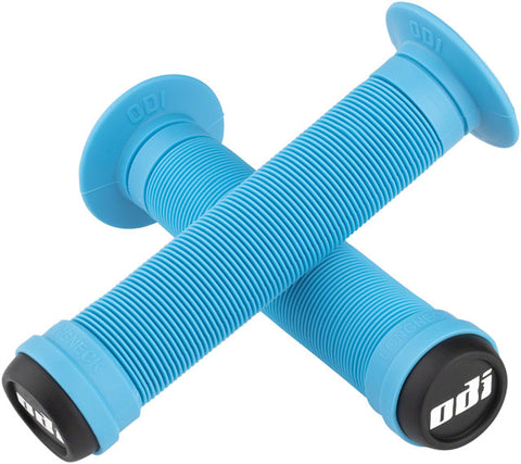 ODI Longneck ST Grips - Aqua, Flange