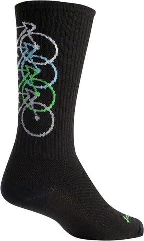 SockGuy Wool Stacked Socks - 6 inch, Black, Large/X-Large