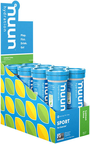 Nuun Sport Hydration Tablets: Lemon Lime, Box of 8 Tubes