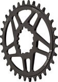 Wolf Tooth Elliptical Direct Mount Chainring - 34t, SRAM Direct Mount, Drop-Stop A, For SRAM 3-Bolt Boost Cranksets, 3mm Offset, Black