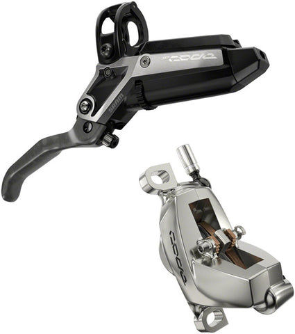 SRAM Code Ultimate Stealth Disc Brake and Lever - Front, Post Mount, 4-Piston, Carbon Lever, Titanium Hardware, Black/Silver, C1