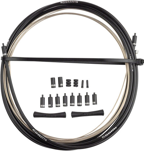 SRAM SlickWire Shift Cable and Housing Kit - Road/MTB, 4mm, Nylon Braided, Black