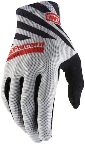 100% Celium Gloves - Gray, Full Finger, Men's, X-Large