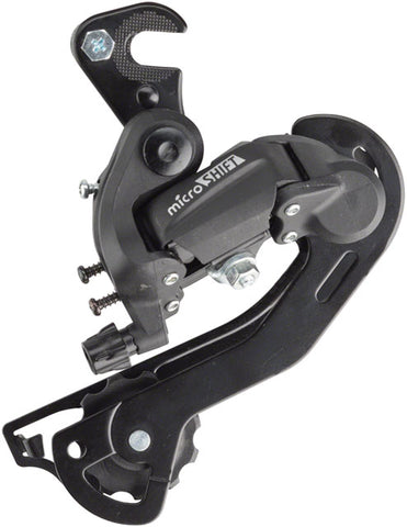 microSHIFT M21 Rear Derailleur - 6,7 Speed, Long Cage, Dropout Claw Hanger, Black