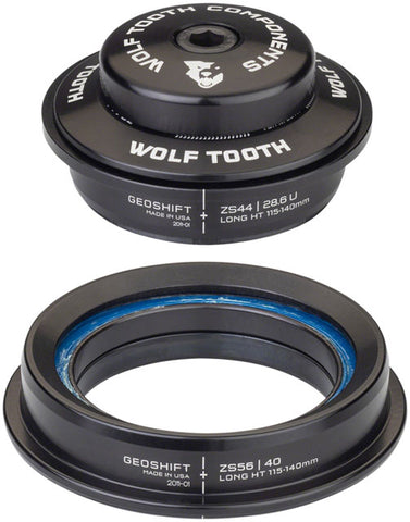 Wolf Tooth GeoShift Performance Angle Headset - 1 Deg, Long, ZS44/ZS56, Black