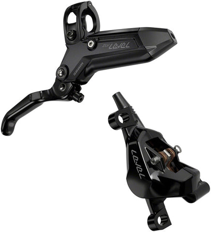 SRAM Level Silver Stealth Disc Brake and Lever - Front, Post Mount, 2-Piston, Aluminum Lever, SS Hardware, Black, C1