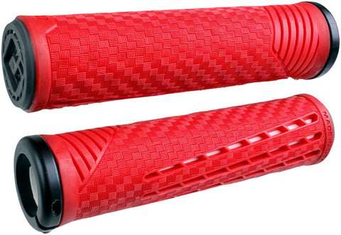 ODI CF Grips - Lock-On, Red/White