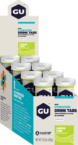 GU Hydration Drink Tabs: Lemon Lime, Box of 8 Tubes