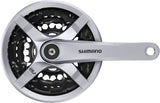 Shimano Tourney FC-TY501 Crankset - 170mm, 6/7/8-Speed, 42/34/24t, Riveted, Square Taper JIS Spindle Interface, Silver