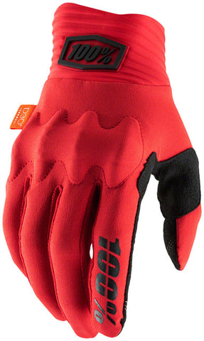 100% Cognito Gloves - Red/Black, Full Finger, Men's, Medium