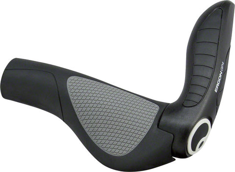 Ergon GP4 Grips - Black/Gray, Lock-On, Small