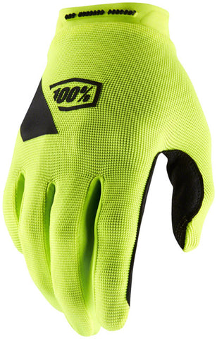 100% Ridecamp Gloves - Flourescent Yellow, Full Finger, Small