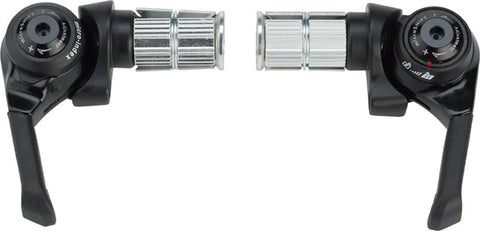microSHIFT Bar End Shifter Set - 11-Speed, Double/Triple, Shimano Dynasys Compatible, Black