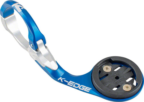 K-EDGE Garmin Race Handlebar Mount: 31.8mm, Blue/Silver