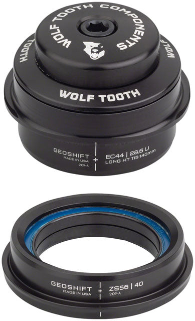 Wolf Tooth GeoShift Performance Angle Headset - 2 Deg, Long, EC44/ZS56, Black