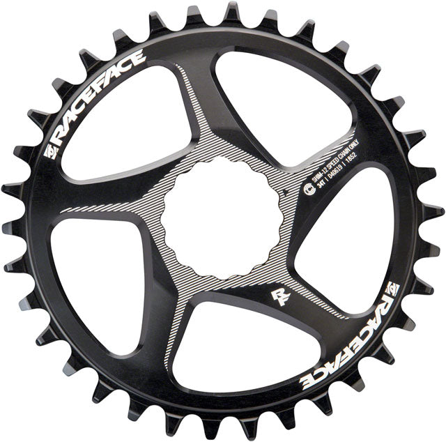 RaceFace Narrow Wide Direct Mount CINCH Aluminum Chainring - for Shimano 12-Speed, requires Hyperglide+ compatible chain, 34t, Black