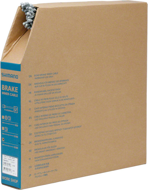 Shimano Road Brake Cable 1.6 x 2050mm, Filebox of 100