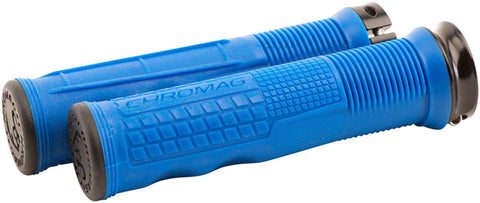 Chromag Format Grips - Blue, Lock-On