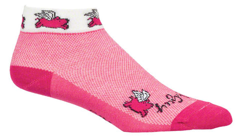 SockGuy Classic Flying Pigs Socks - 1 inch, Pink, Women's, Small/Medium