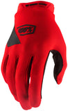 100% Ridecamp Gloves - Red, Full Finger, Small