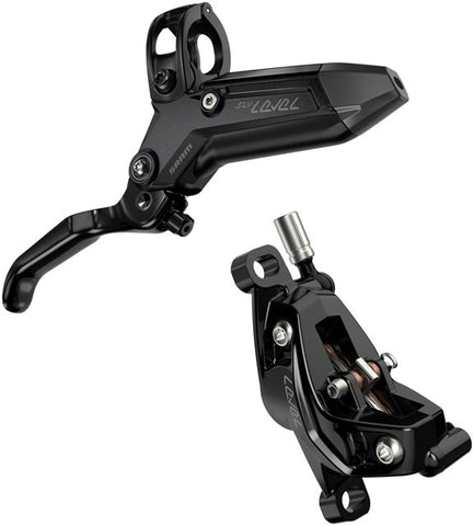 SRAM Level Silver Stealth Disc Brake and Lever - Rear, Post Mount, 4-Piston, Aluminum Lever, SS Hardware, Black, C1