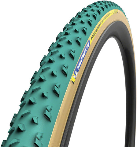 Michelin Power Cyclocross Mud Tire - 700 x 33, Tubular, Folding, Green/Tan