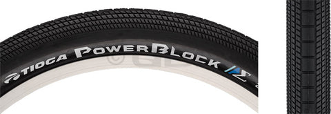 Tioga PowerBlock Tire - 20 x 2.1, Clincher, Wire, Black, 60tpi