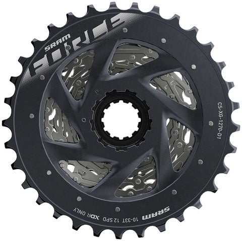 SRAM Force AXS XG-1270 Cassette - 12-Speed, 10-33t, Silver, For XDR Driver Body, D1