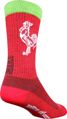 SockGuy Sriracha Wool Socks - 8 inch, Red, Large/X-Large