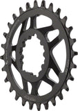 Wolf Tooth Elliptical Direct Mount Chainring - 28t, SRAM Direct Mount, Drop-Stop, For SRAM 3-Bolt Cranksets, 6mm Offset, Black