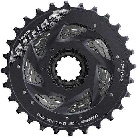SRAM Force AXS XG-1270 Cassette - 12-Speed, 10-28t, Silver, For XDR Driver Body, D1