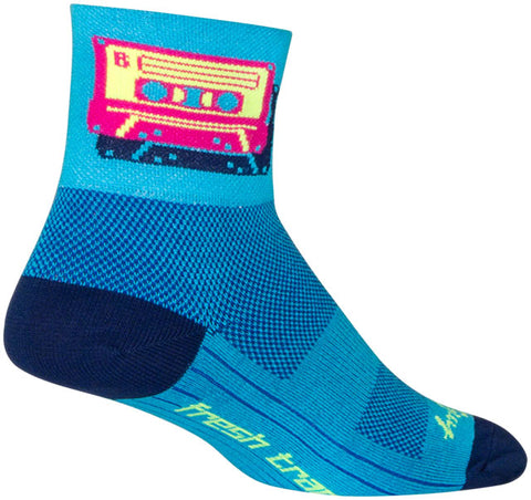 SockGuy Classic Mixtape Socks - 3 inch, Blue/Pink, Small/Medium