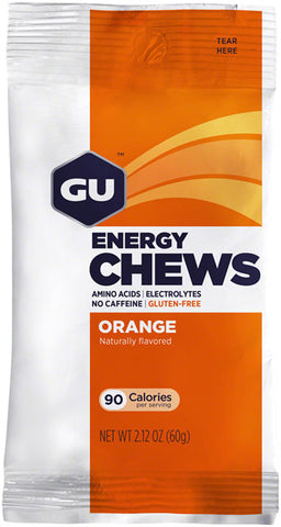 GU Energy Chews - Orange, Box of 12 Bags