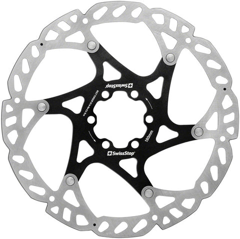 SwissStop Catalyst Pro Disc Brake Rotor - 180mm, 6-Bolt, Silver/Black