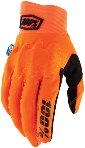 100% Cognito Smart Shock Gloves - Flourescent Orange, Full Finger, Small