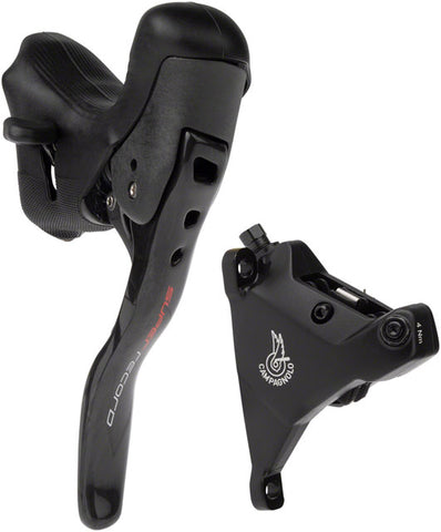 Campagnolo Super Record Ergopower Hydraulic Brake/Shift Lever and Disc Caliper - Left/Front, 12-Speed, 160mm Flat Mount Caliper, Black