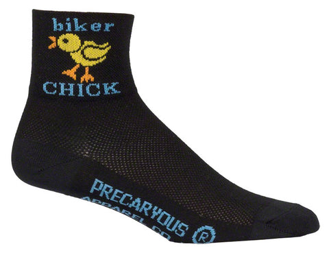 SockGuy Classic Biker Chick Socks - 3 inch, Black, Women's, Small/Medium