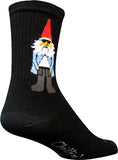 SockGuy Crew Gnomies Socks - 6 inch, Black, Small/Medium